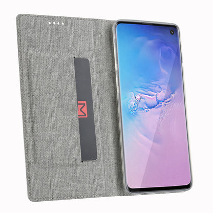 VILI DMX Cross Texture Card Holder Leather Stand Cover for Samsung Galaxy S10