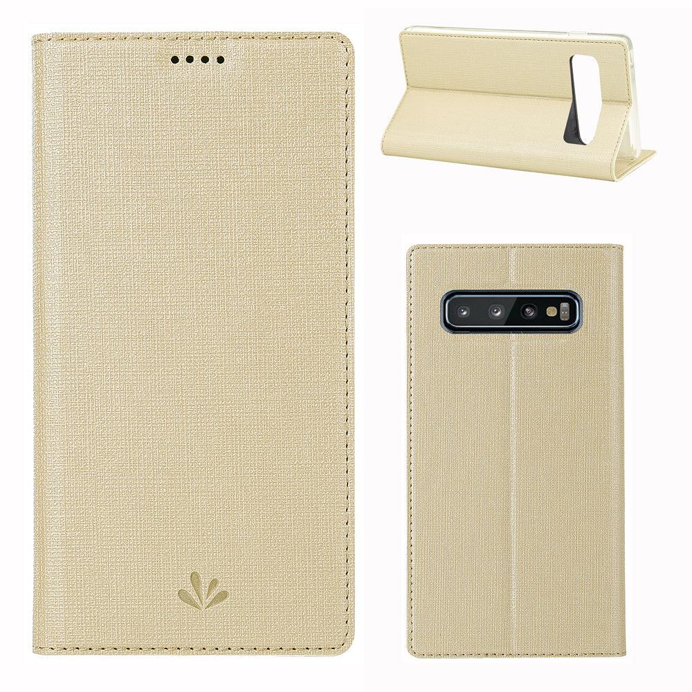 VILI DMX Cross Texture Card Holder Leather Stand Cover for Samsung Galaxy S10