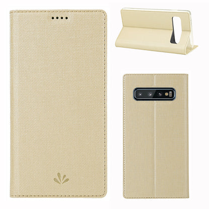 VILI DMX Cross Texture Card Holder Leather Stand Cover for Samsung Galaxy S10