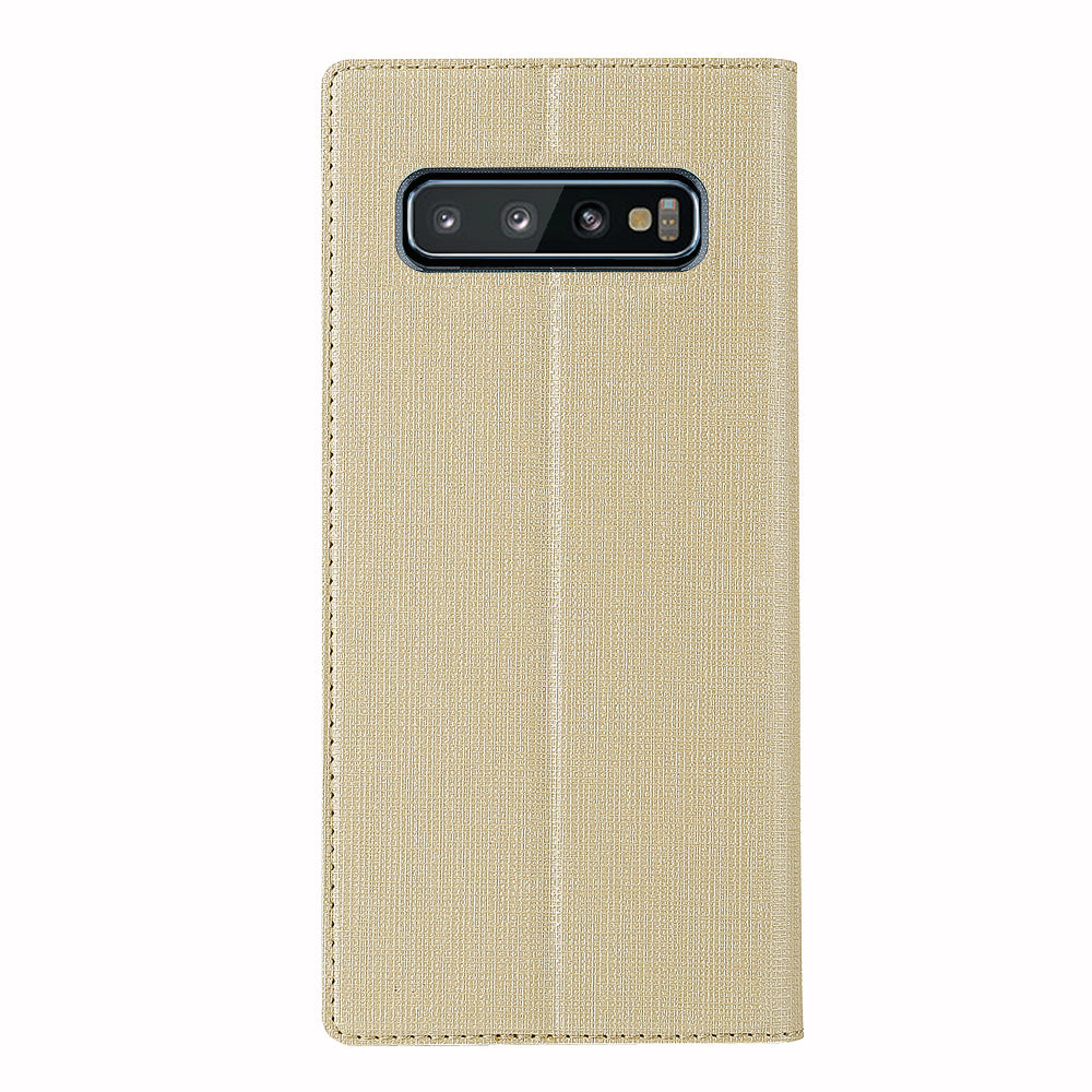 VILI DMX Cross Texture Card Holder Leather Stand Cover for Samsung Galaxy S10