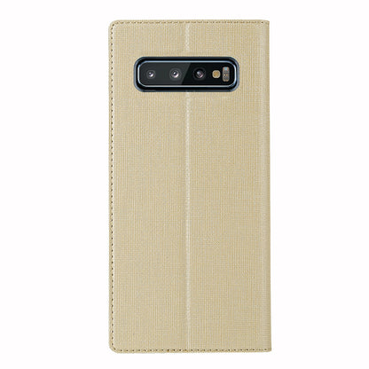 VILI DMX Cross Texture Card Holder Leather Stand Cover for Samsung Galaxy S10