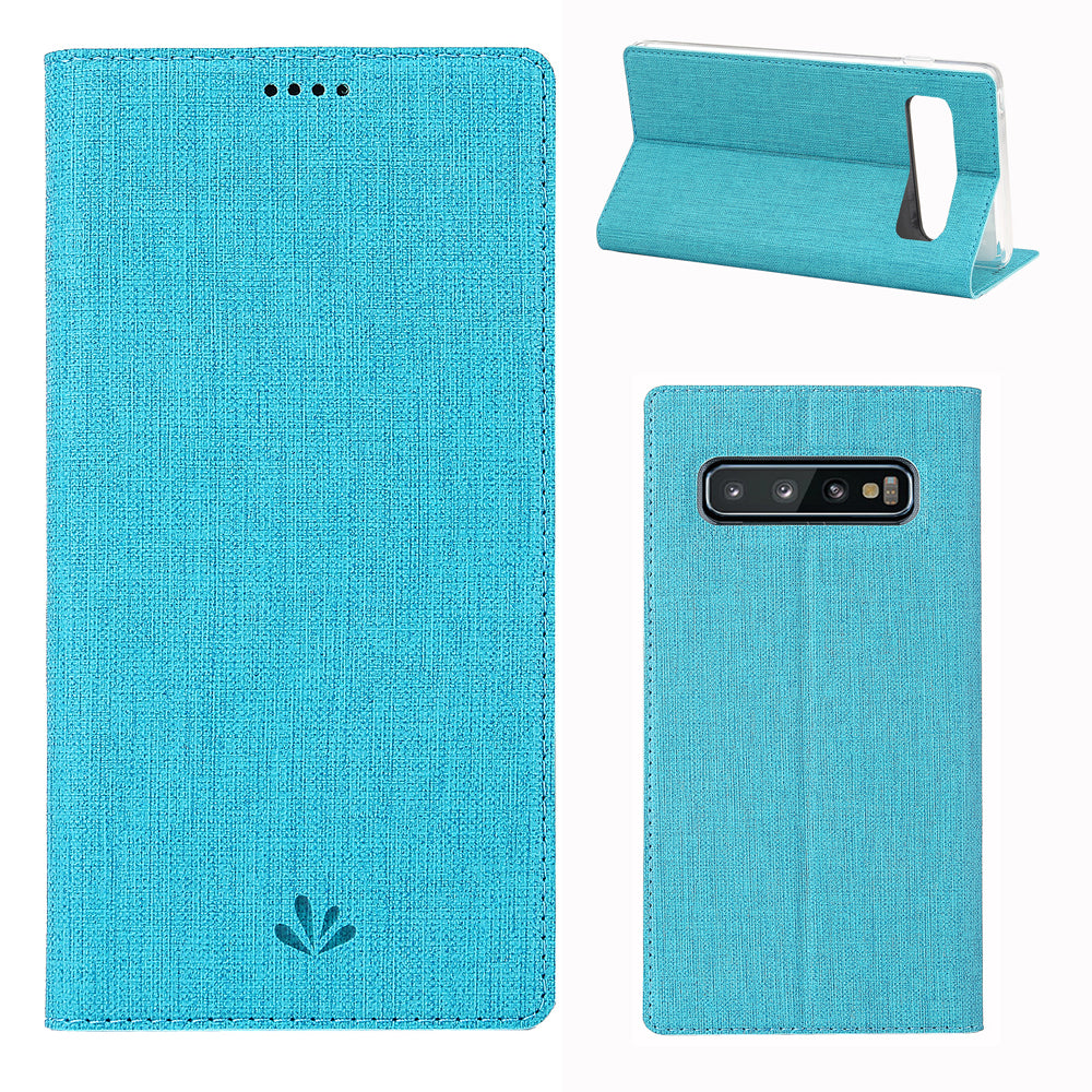 VILI DMX Cross Texture Card Slot Leather Stand Case for Samsung Galaxy S10 Plus