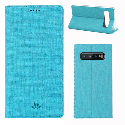 VILI DMX Cross Texture Card Slot Leather Stand Case for Samsung Galaxy S10 Plus