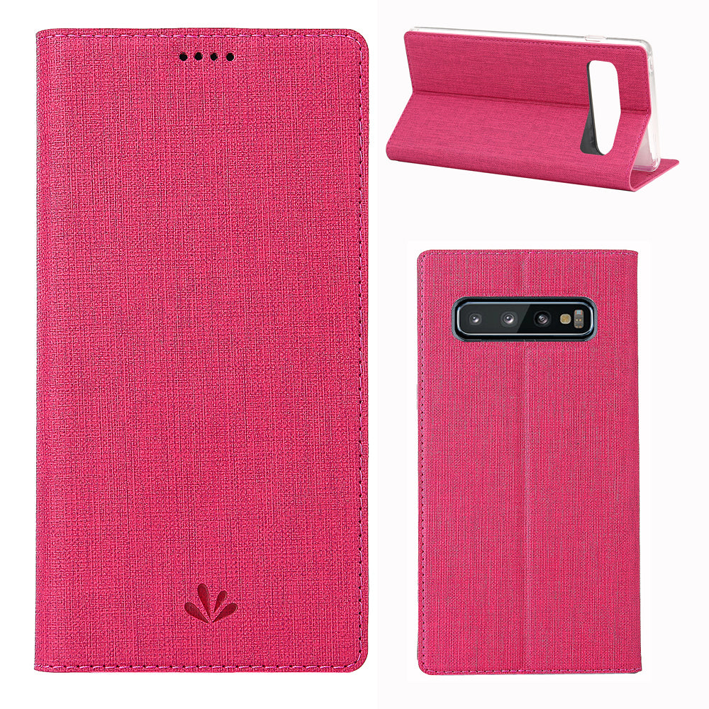 VILI DMX Cross Texture Card Slot Leather Stand Case for Samsung Galaxy S10 Plus