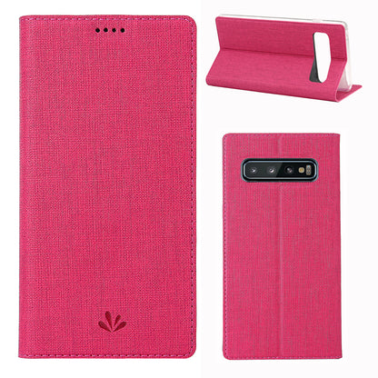 VILI DMX Cross Texture Card Slot Leather Stand Case for Samsung Galaxy S10 Plus