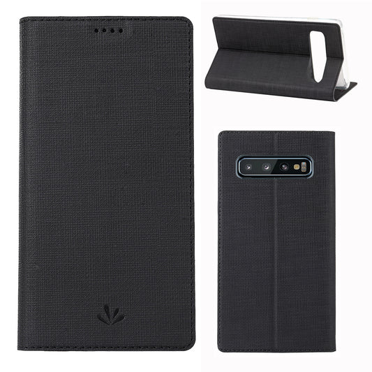 VILI DMX Cross Texture Card Slot Leather Stand Case for Samsung Galaxy S10 Plus
