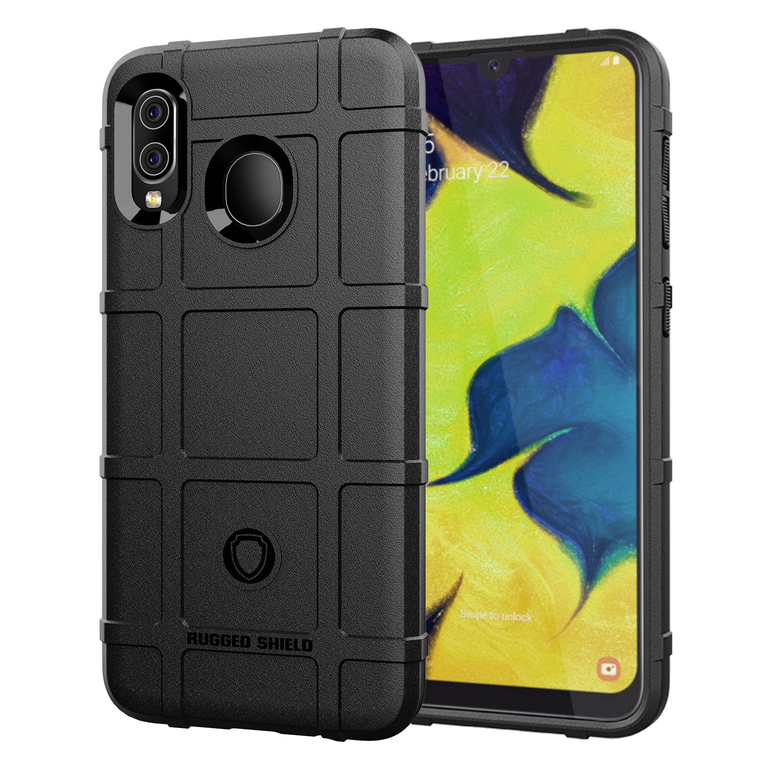 Rugged Square Grid Texture Anti-shock TPU Case for Samsung Galaxy A20/A30