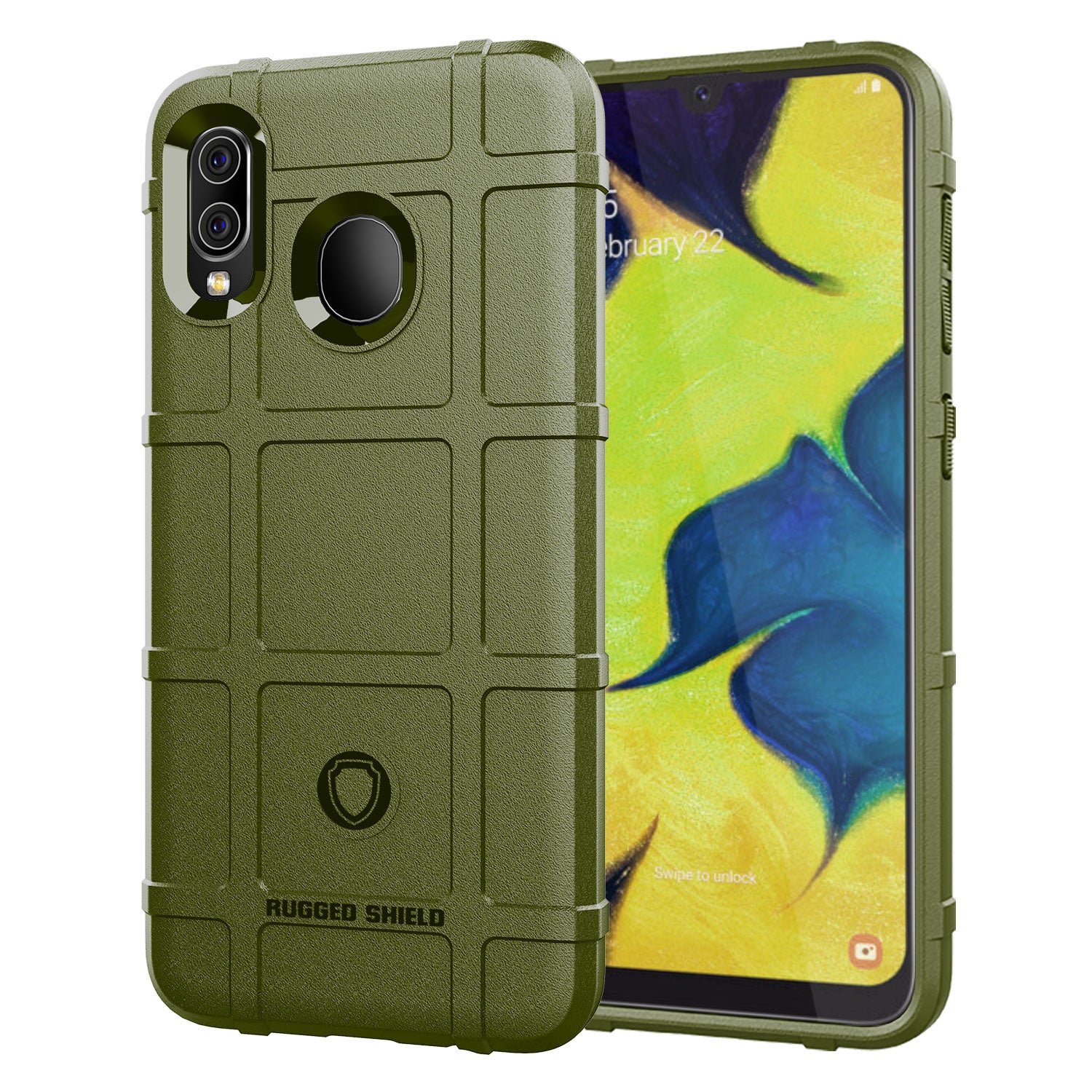 Rugged Square Grid Texture Anti-shock TPU Case for Samsung Galaxy A20/A30