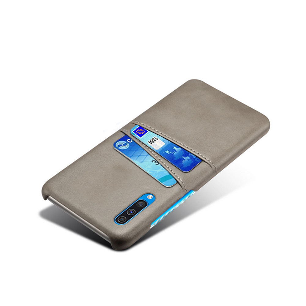 Dual Card Slots PU Leather Coated PC Mobile Phone Shell for Samsung Galaxy A50 / A50s / A30s