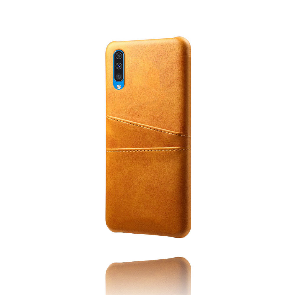 Dual Card Slots PU Leather Coated PC Mobile Phone Shell for Samsung Galaxy A50 / A50s / A30s