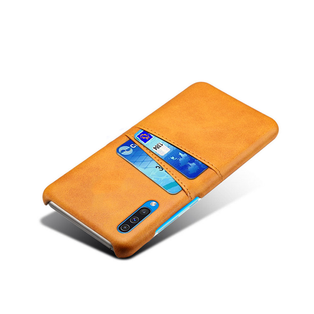 Dual Card Slots PU Leather Coated PC Mobile Phone Shell for Samsung Galaxy A50 / A50s / A30s