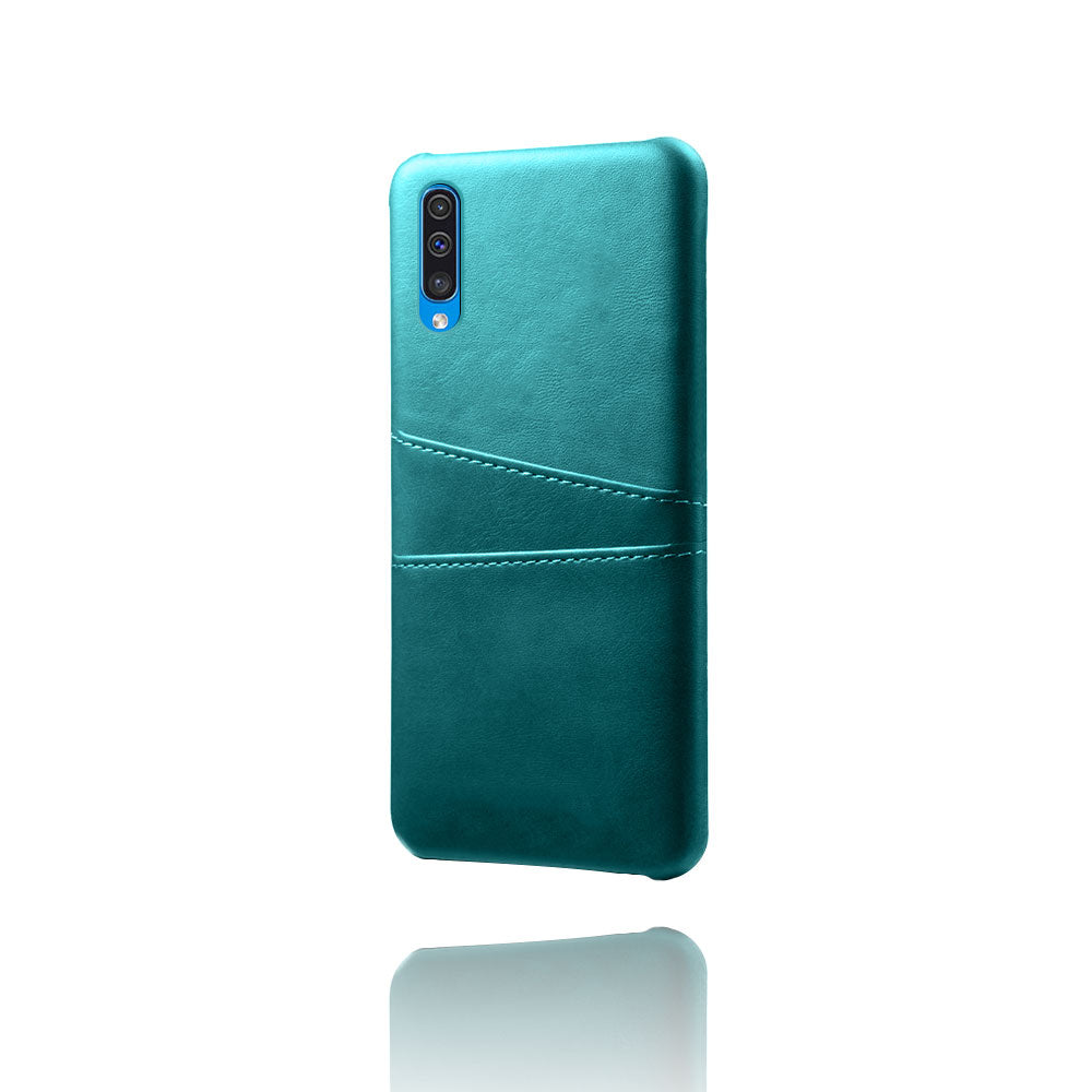 Dual Card Slots PU Leather Coated PC Mobile Phone Shell for Samsung Galaxy A50 / A50s / A30s