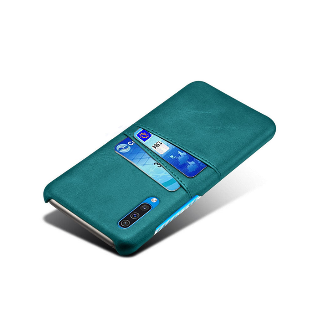 Dual Card Slots PU Leather Coated PC Mobile Phone Shell for Samsung Galaxy A50 / A50s / A30s