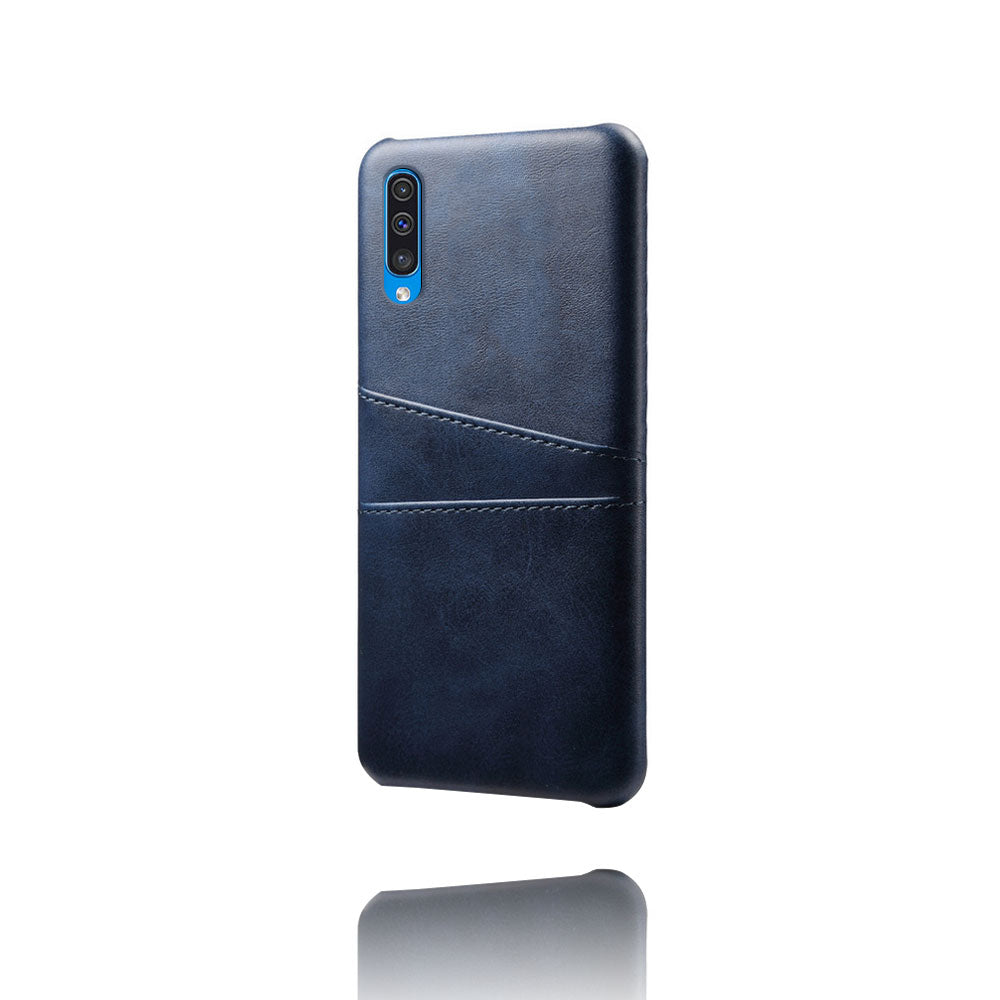 Dual Card Slots PU Leather Coated PC Mobile Phone Shell for Samsung Galaxy A50 / A50s / A30s
