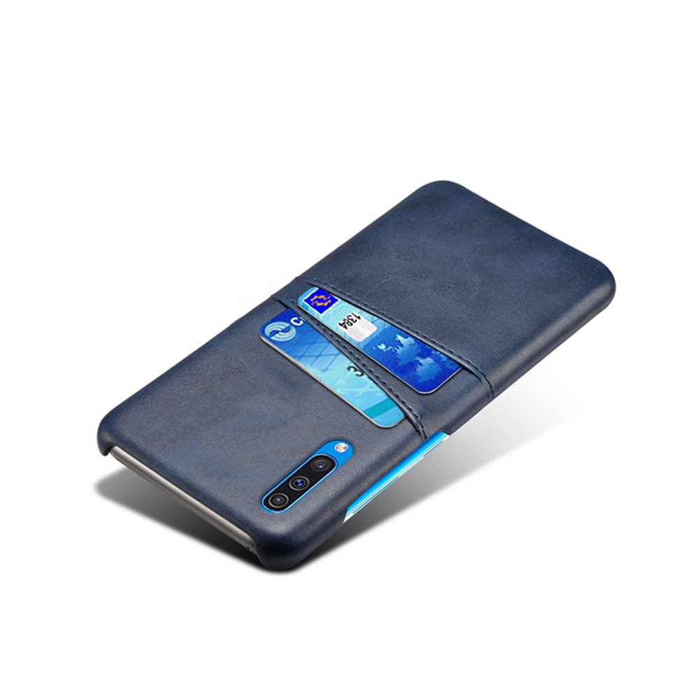 Dual Card Slots PU Leather Coated PC Mobile Phone Shell for Samsung Galaxy A50 / A50s / A30s