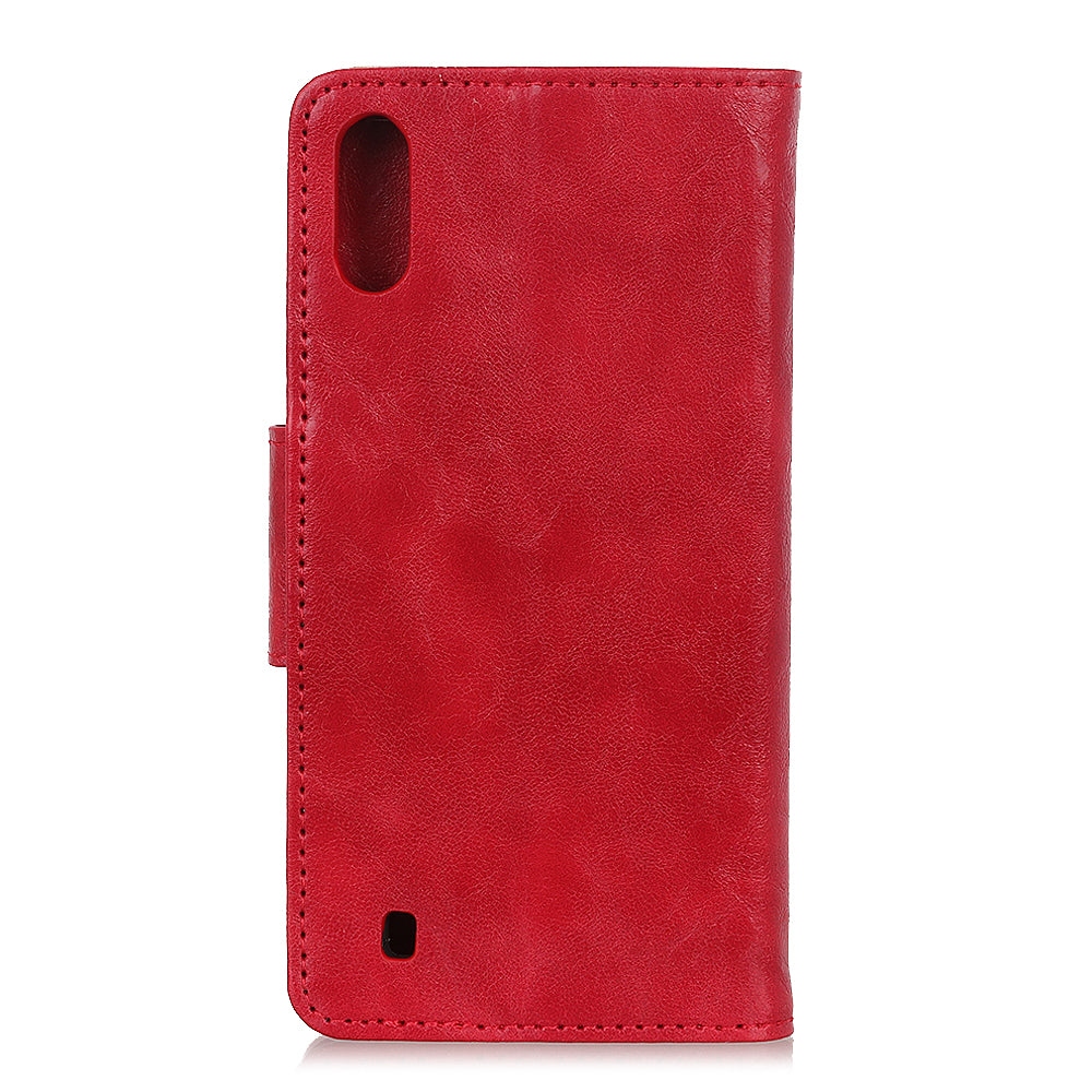 Crazy Horse Wallet Leather Stand Case for Samsung Galaxy A10