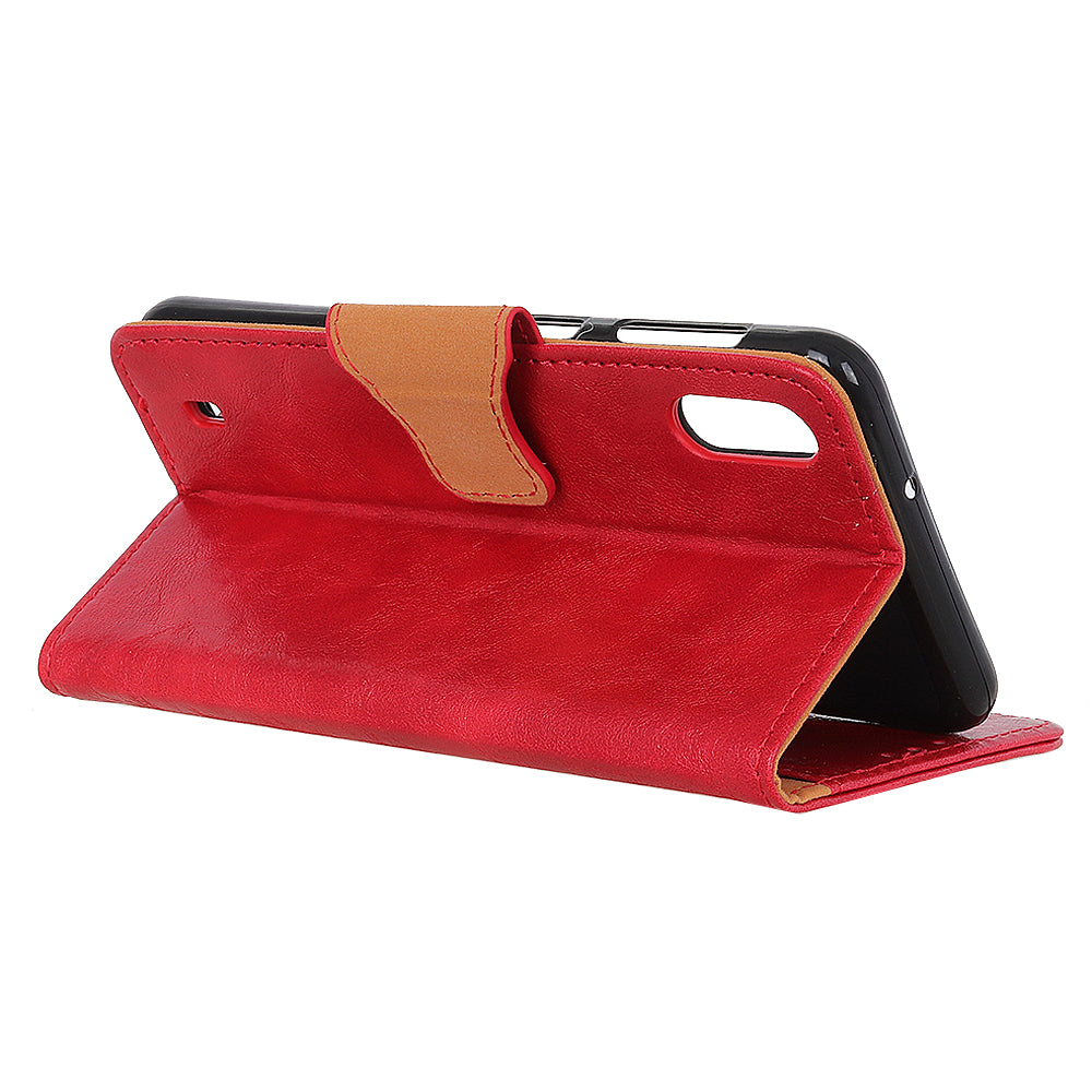Crazy Horse Wallet Leather Stand Case for Samsung Galaxy A10