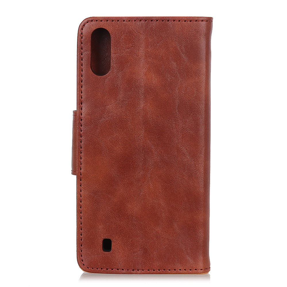 Crazy Horse Wallet Leather Stand Case for Samsung Galaxy A10