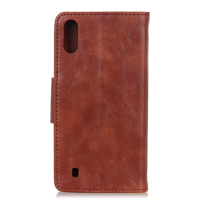 Crazy Horse Wallet Leather Stand Case for Samsung Galaxy A10
