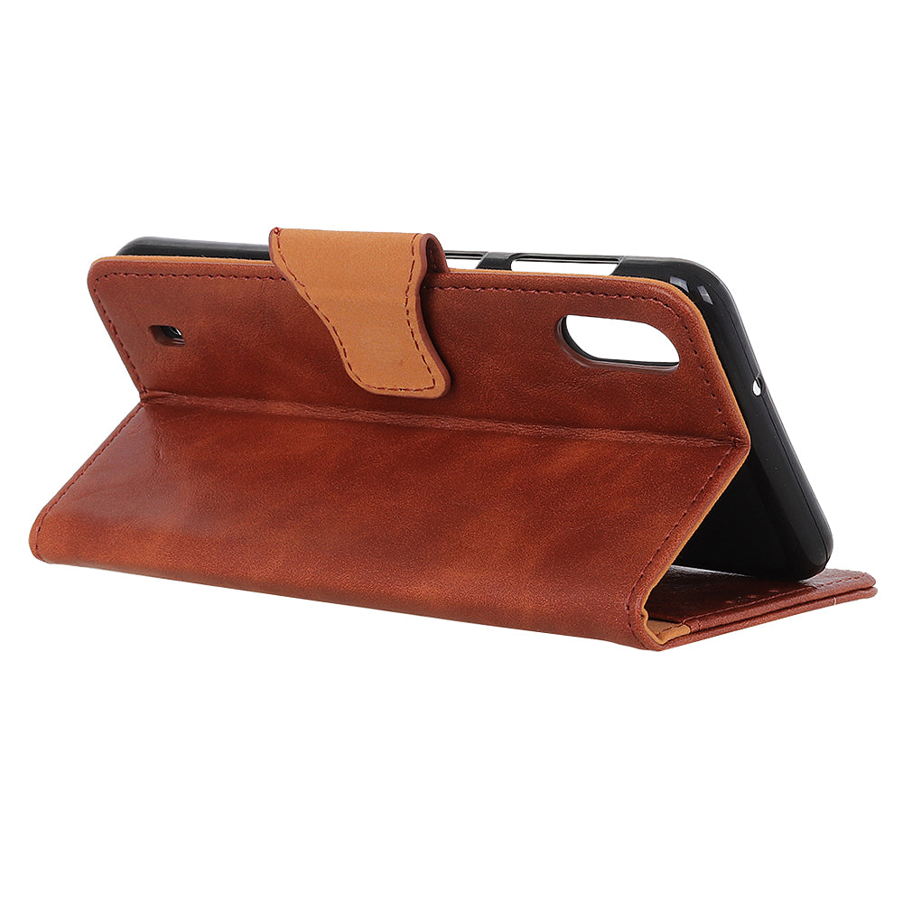 Crazy Horse Wallet Leather Stand Case for Samsung Galaxy A10