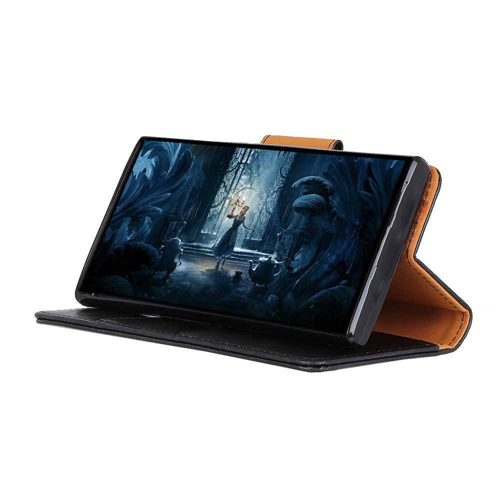For Samsung Galaxy A40 Phone Case Split Leather Phone Protector Drop-proof Crazy Horse Flip Cover with Stand Wallet