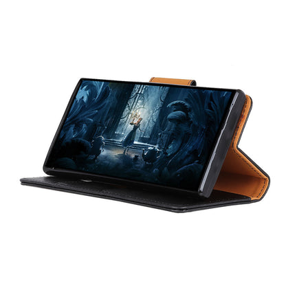 For Samsung Galaxy A40 Phone Case Split Leather Phone Protector Drop-proof Crazy Horse Flip Cover with Stand Wallet