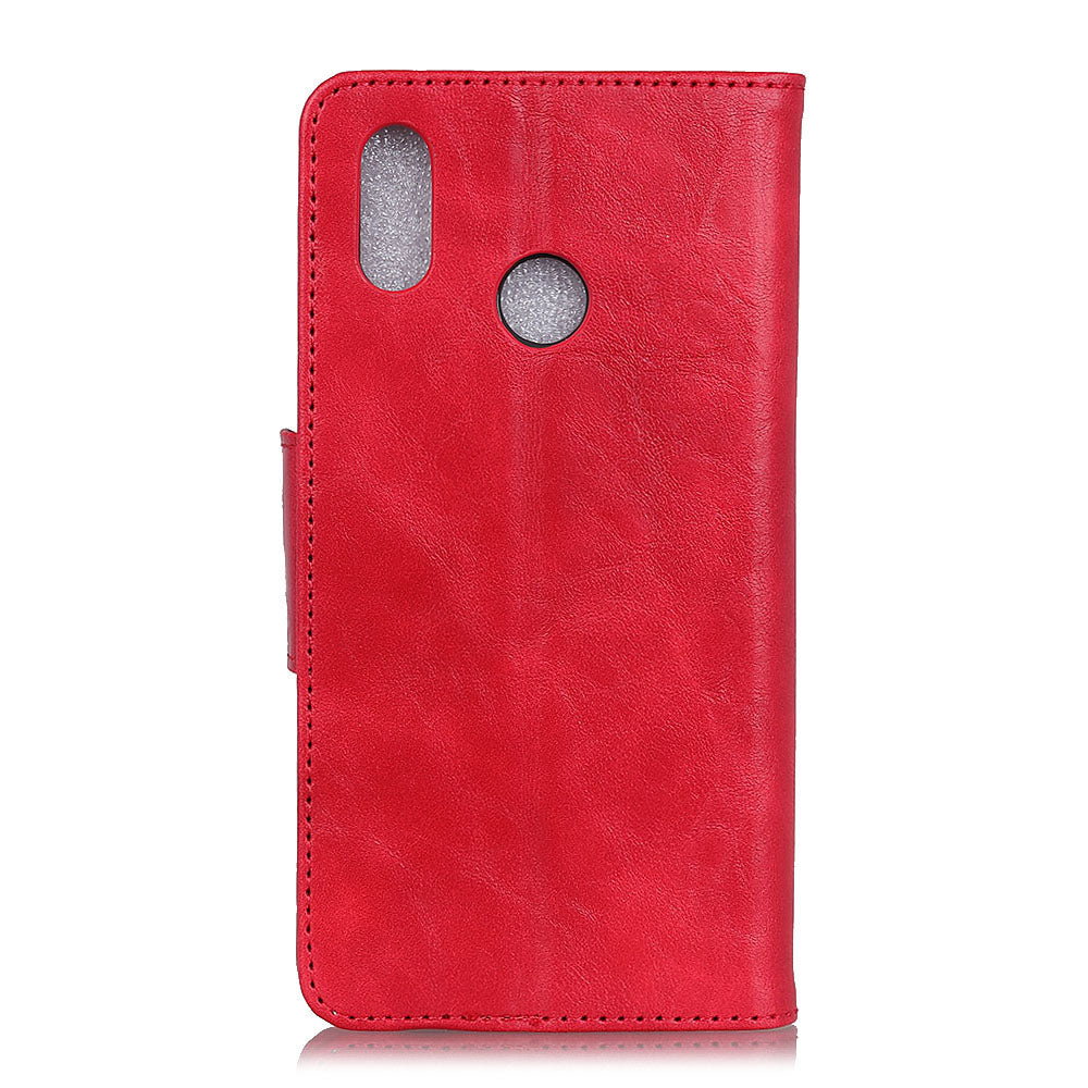 For Samsung Galaxy A40 Phone Case Split Leather Phone Protector Drop-proof Crazy Horse Flip Cover with Stand Wallet