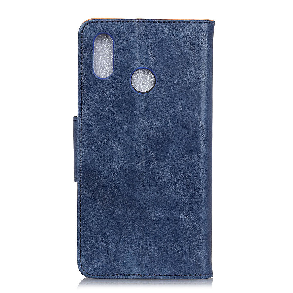 For Samsung Galaxy A40 Phone Case Split Leather Phone Protector Drop-proof Crazy Horse Flip Cover with Stand Wallet