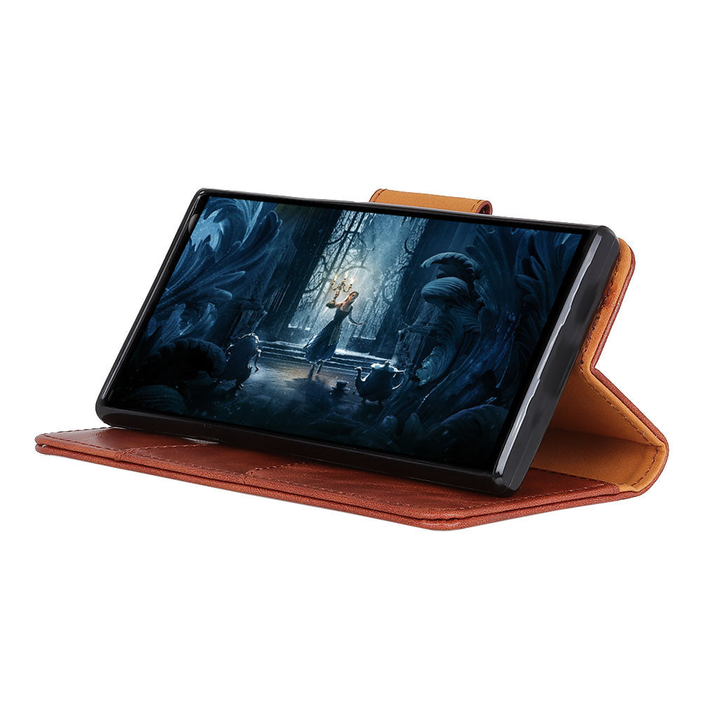 For Samsung Galaxy A40 Phone Case Split Leather Phone Protector Drop-proof Crazy Horse Flip Cover with Stand Wallet