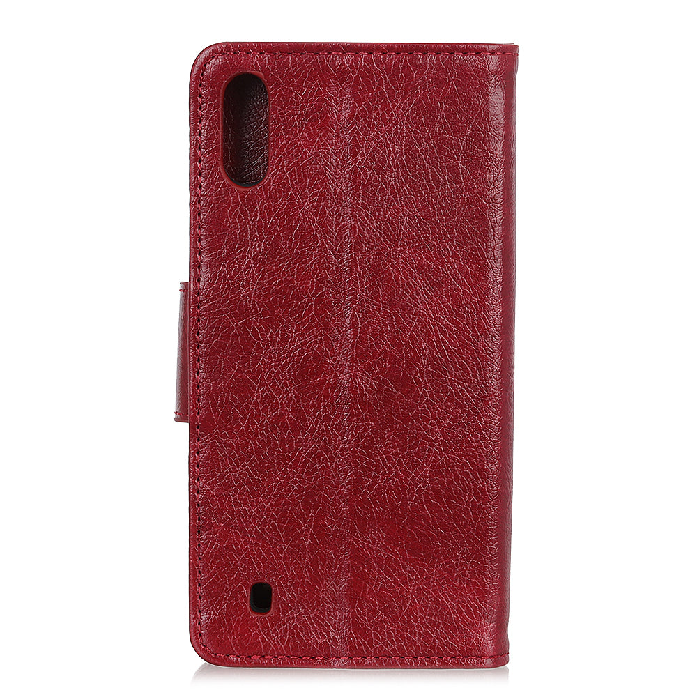 Nappa Texture Split Leather Wallet Stand Case for Samsung Galaxy A10