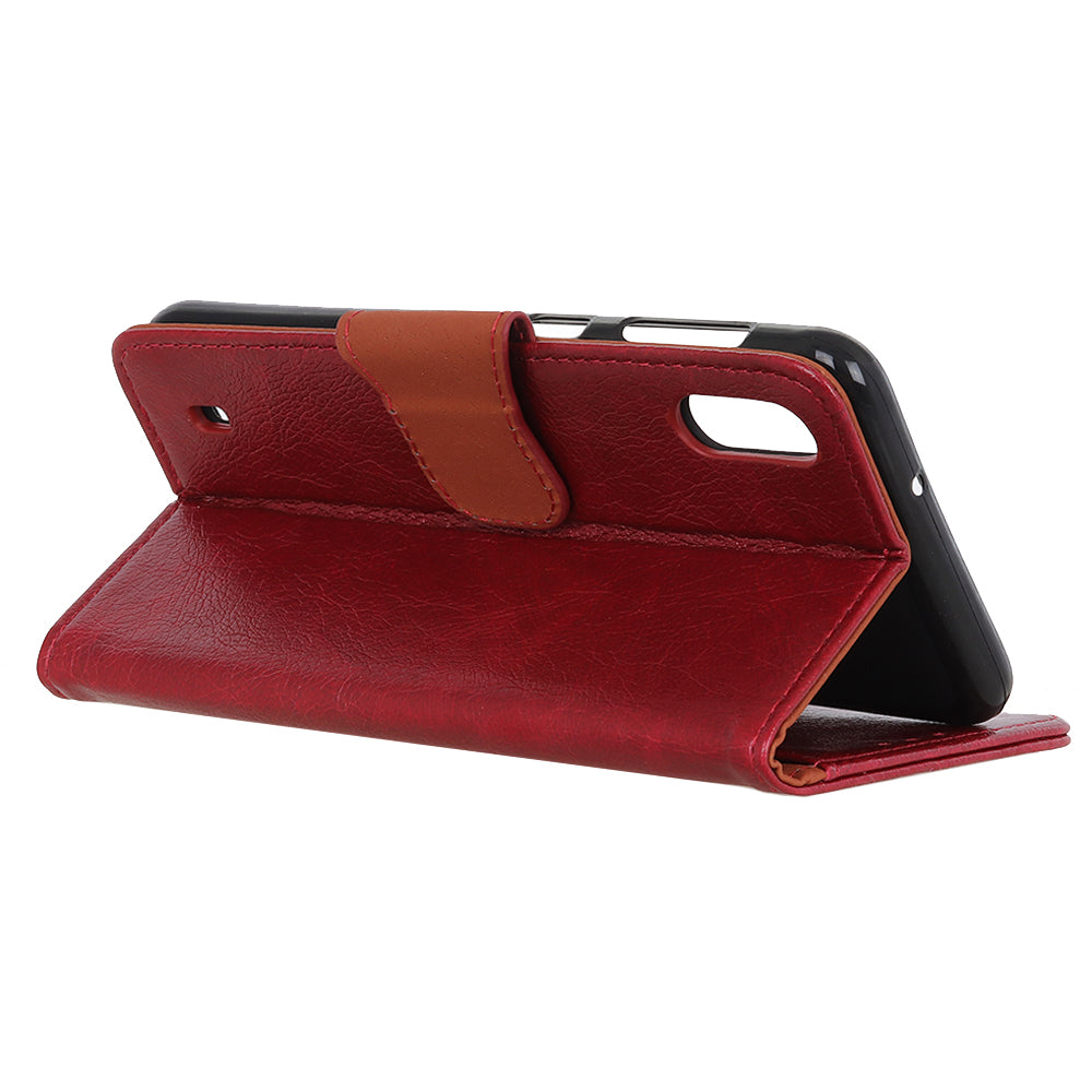 Nappa Texture Split Leather Wallet Stand Case for Samsung Galaxy A10
