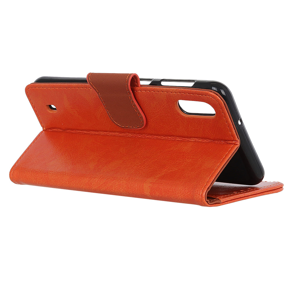 Nappa Texture Split Leather Wallet Stand Case for Samsung Galaxy A10