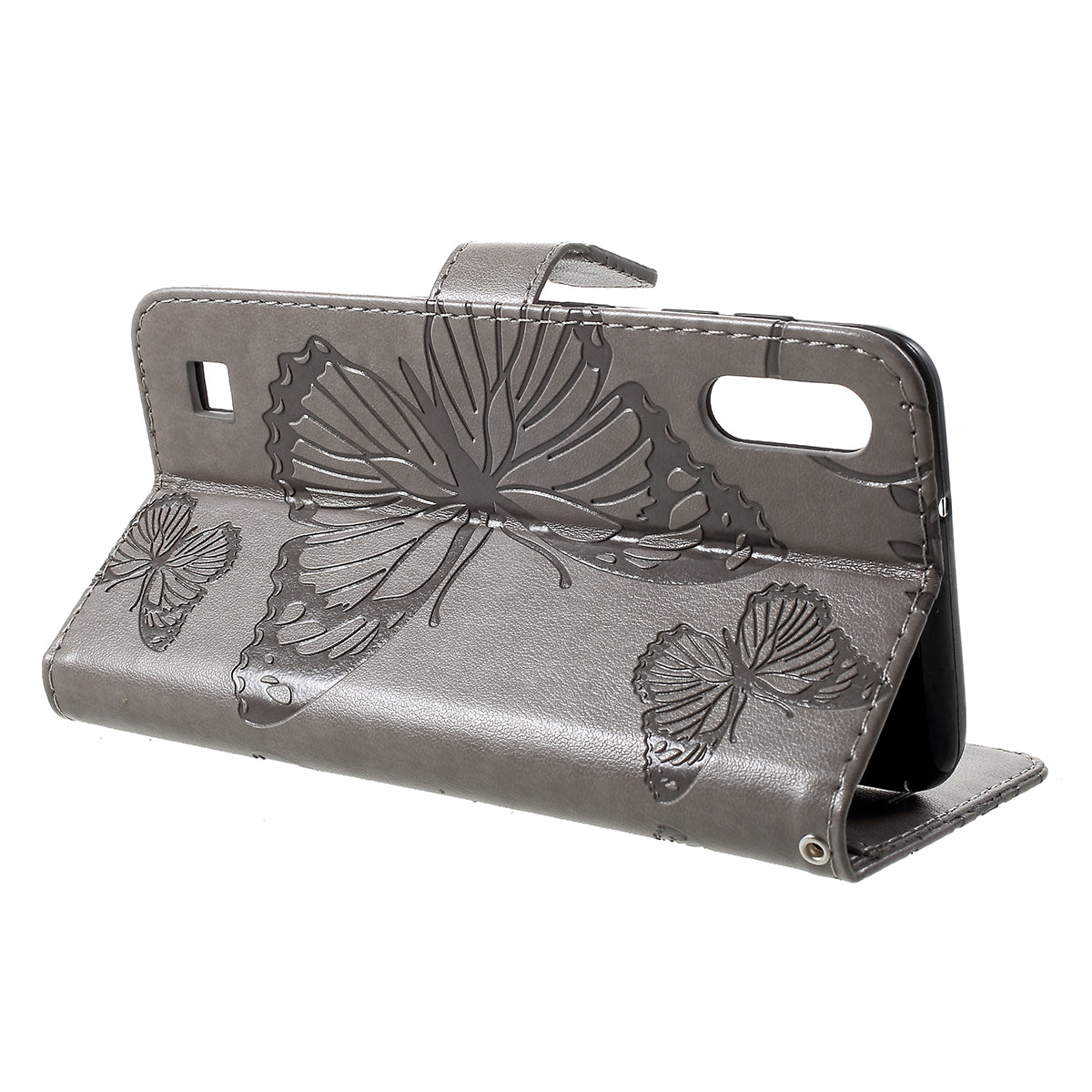 KT Imprinting Flower Series-2 Imprint Butterfly Leather Wallet Mobile Case for Samsung Galaxy M10/A10