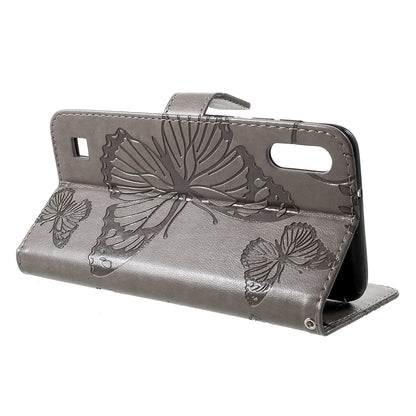 KT Imprinting Flower Series-2 Imprint Butterfly Leather Wallet Mobile Case for Samsung Galaxy M10/A10