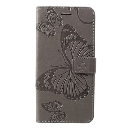 KT Imprinting Flower Series-2 Imprint Butterfly Leather Wallet Mobile Case for Samsung Galaxy M10/A10