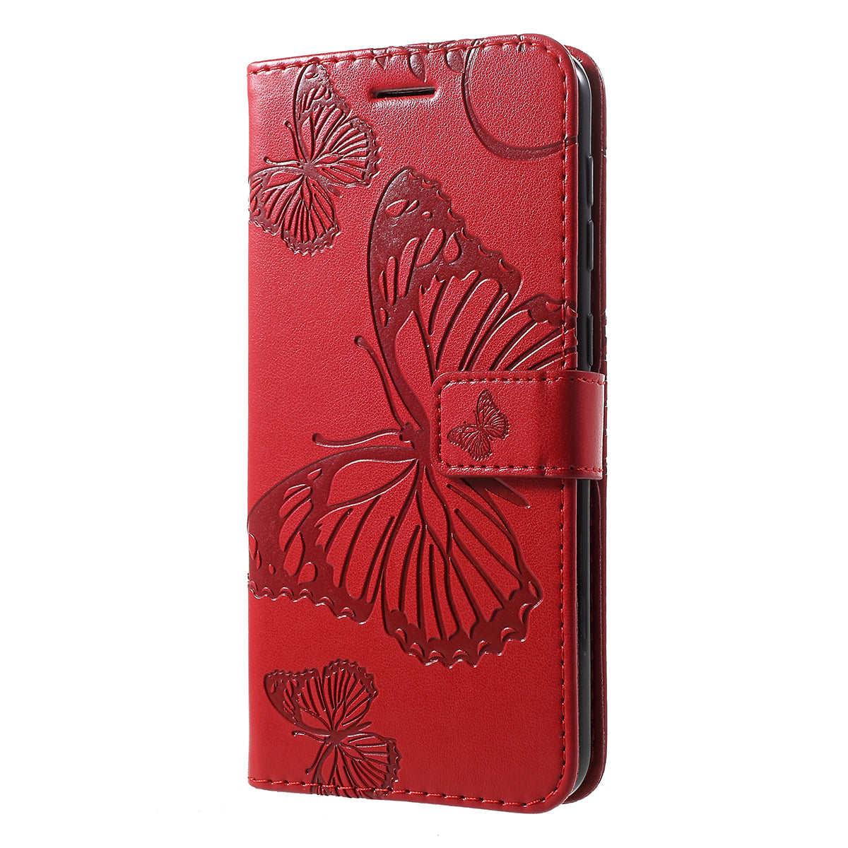 KT Imprinting Flower Series-2 Imprint Butterfly Leather Wallet Mobile Case for Samsung Galaxy M10/A10
