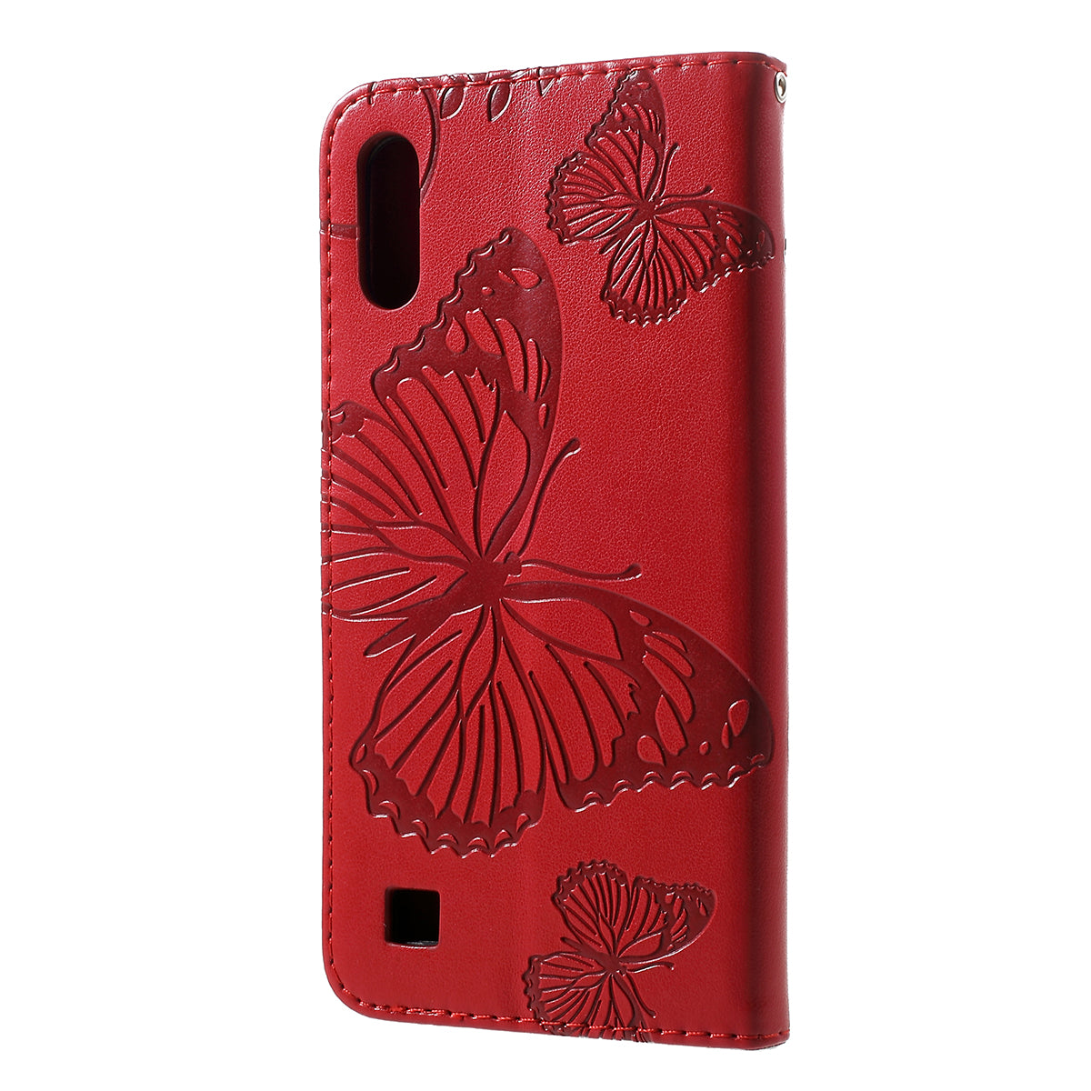 KT Imprinting Flower Series-2 Imprint Butterfly Leather Wallet Mobile Case for Samsung Galaxy M10/A10