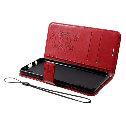 KT Imprinting Flower Series-2 Imprint Butterfly Leather Wallet Mobile Case for Samsung Galaxy M10/A10