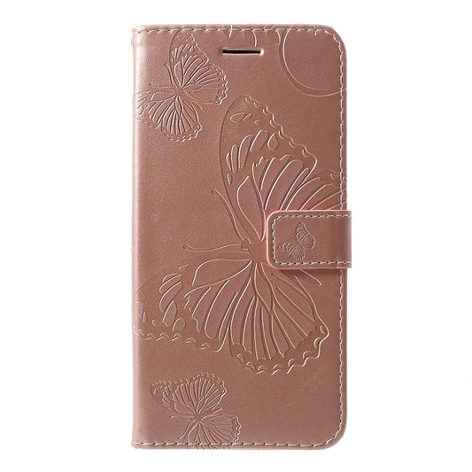 KT Imprinting Flower Series-2 Imprint Butterfly Leather Wallet Mobile Case for Samsung Galaxy M10/A10