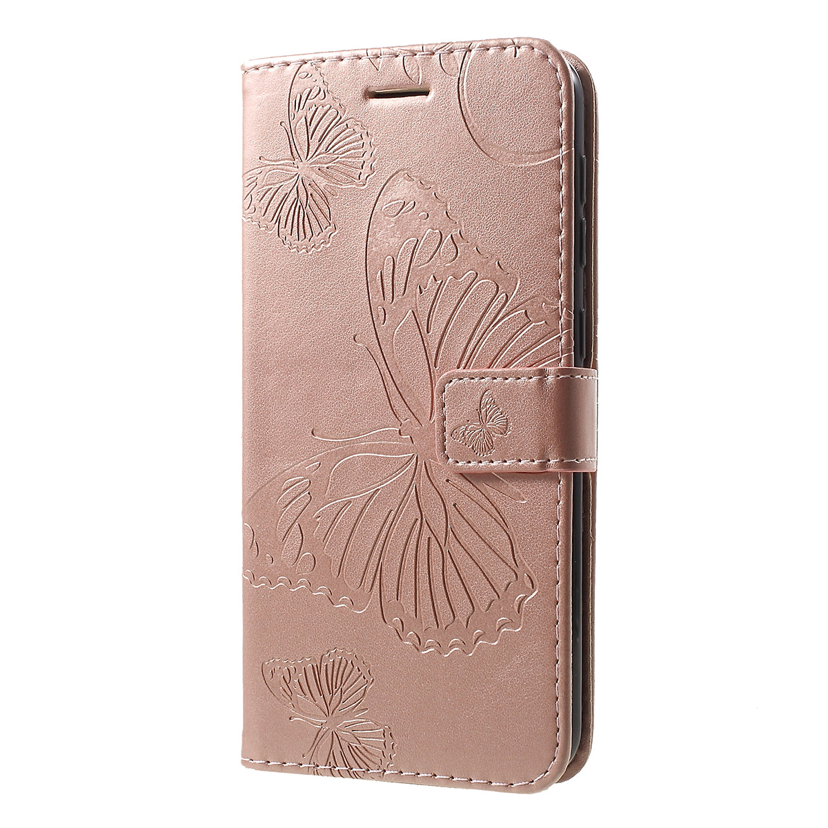 KT Imprinting Flower Series-2 Imprint Butterfly Leather Wallet Mobile Case for Samsung Galaxy M10/A10
