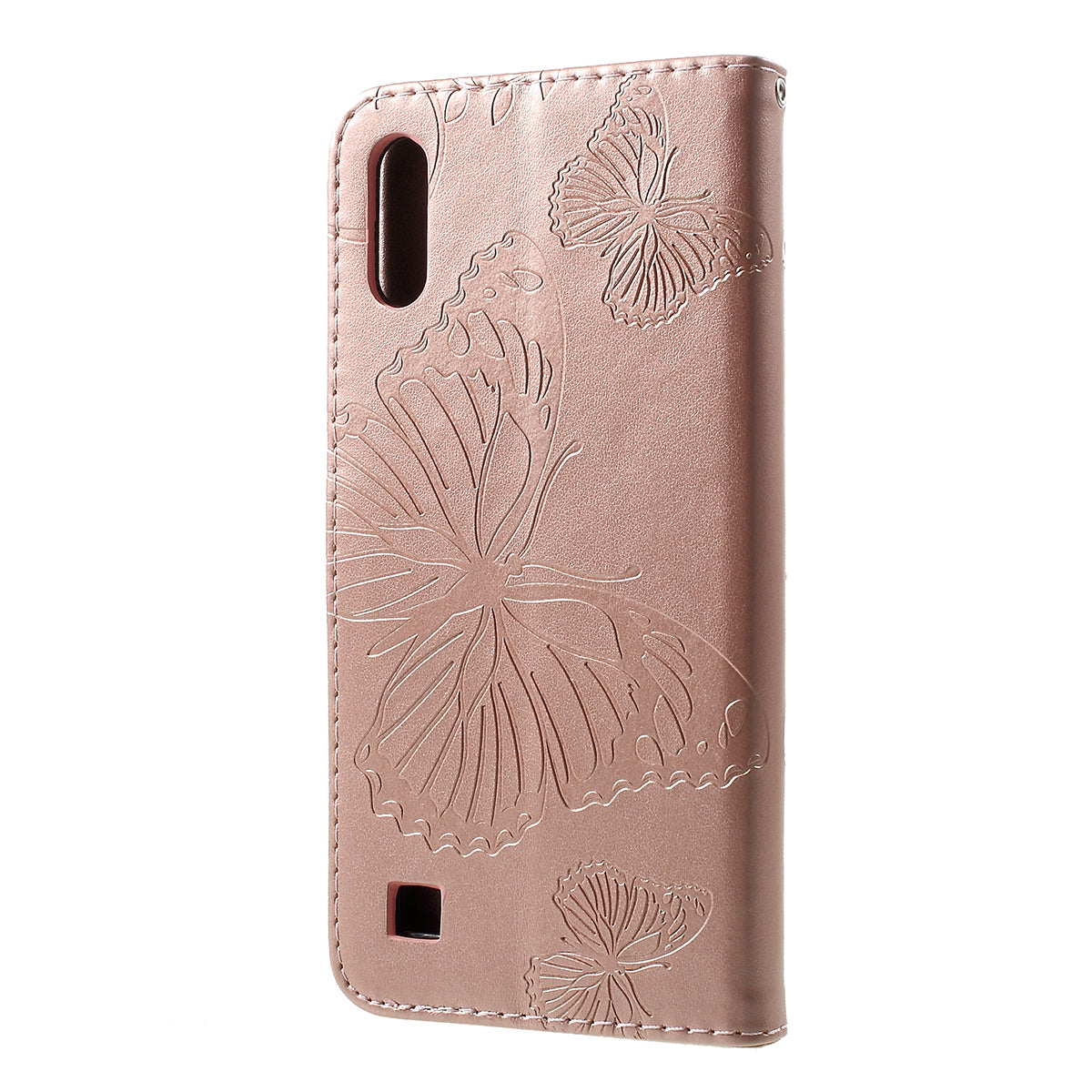 KT Imprinting Flower Series-2 Imprint Butterfly Leather Wallet Mobile Case for Samsung Galaxy M10/A10