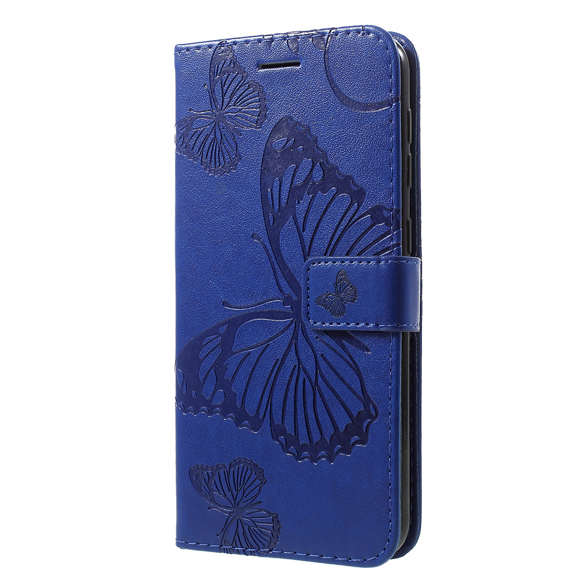 KT Imprinting Flower Series-2 Imprint Butterfly Leather Wallet Mobile Case for Samsung Galaxy M10/A10