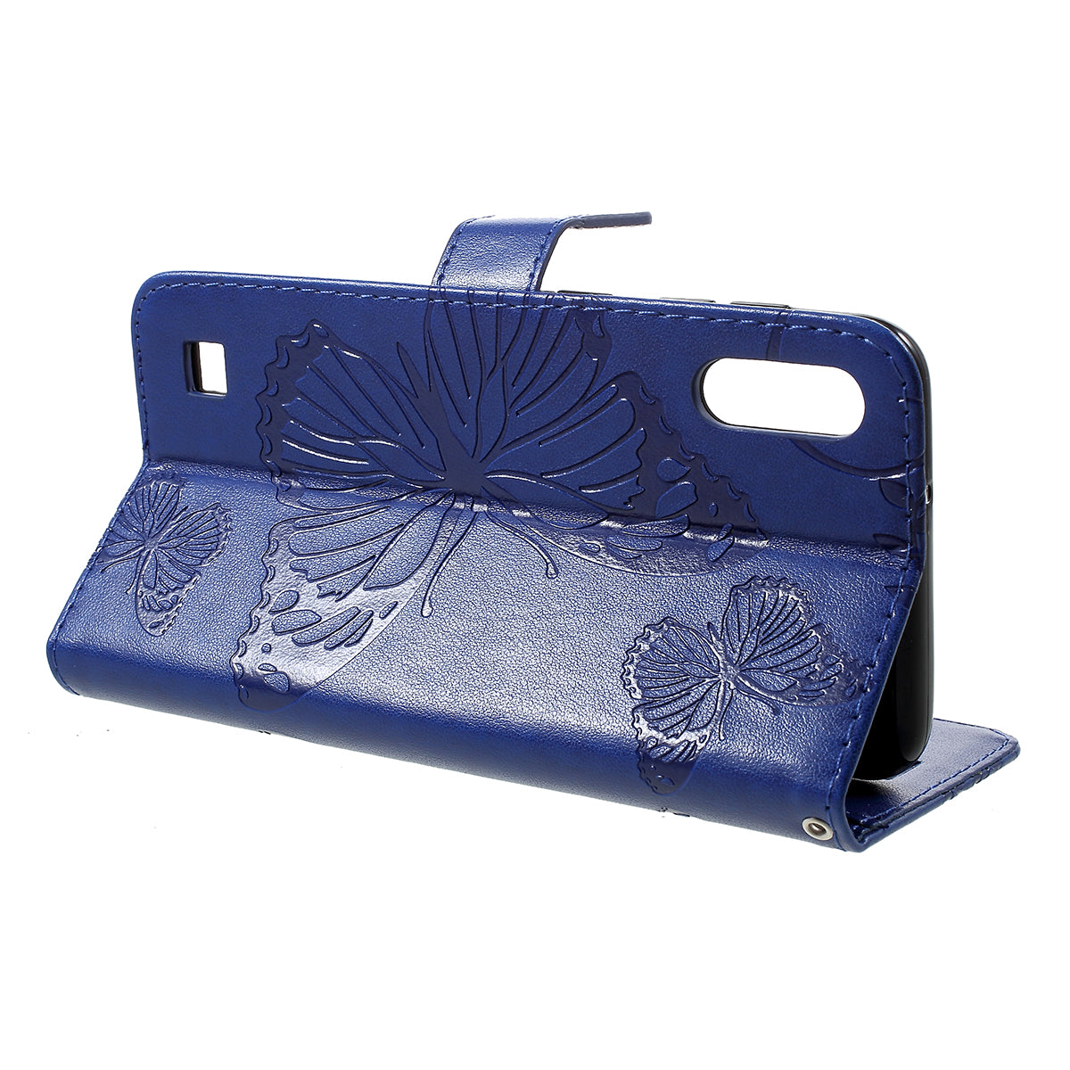 KT Imprinting Flower Series-2 Imprint Butterfly Leather Wallet Mobile Case for Samsung Galaxy M10/A10
