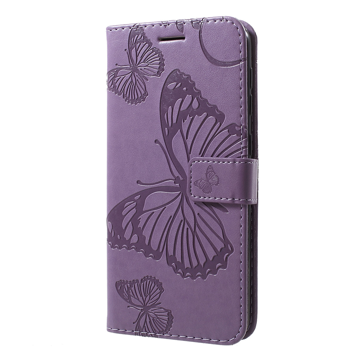 KT Imprinting Flower Series-2 Imprint Butterfly Leather Wallet Mobile Case for Samsung Galaxy M10/A10