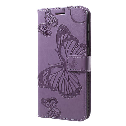 KT Imprinting Flower Series-2 Imprint Butterfly Leather Wallet Mobile Case for Samsung Galaxy M10/A10