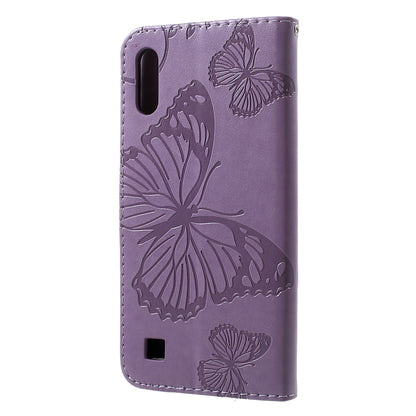 KT Imprinting Flower Series-2 Imprint Butterfly Leather Wallet Mobile Case for Samsung Galaxy M10/A10
