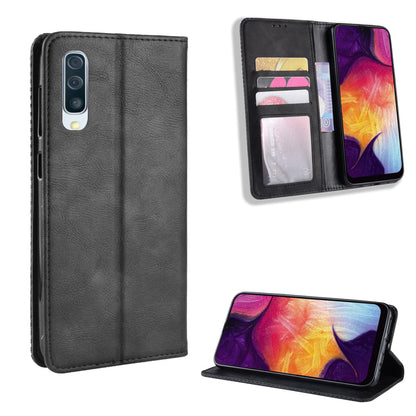 Vintage Style PU Leather Wallet Mobile Phone Shell for Samsung Galaxy A50 / A50s / A30s