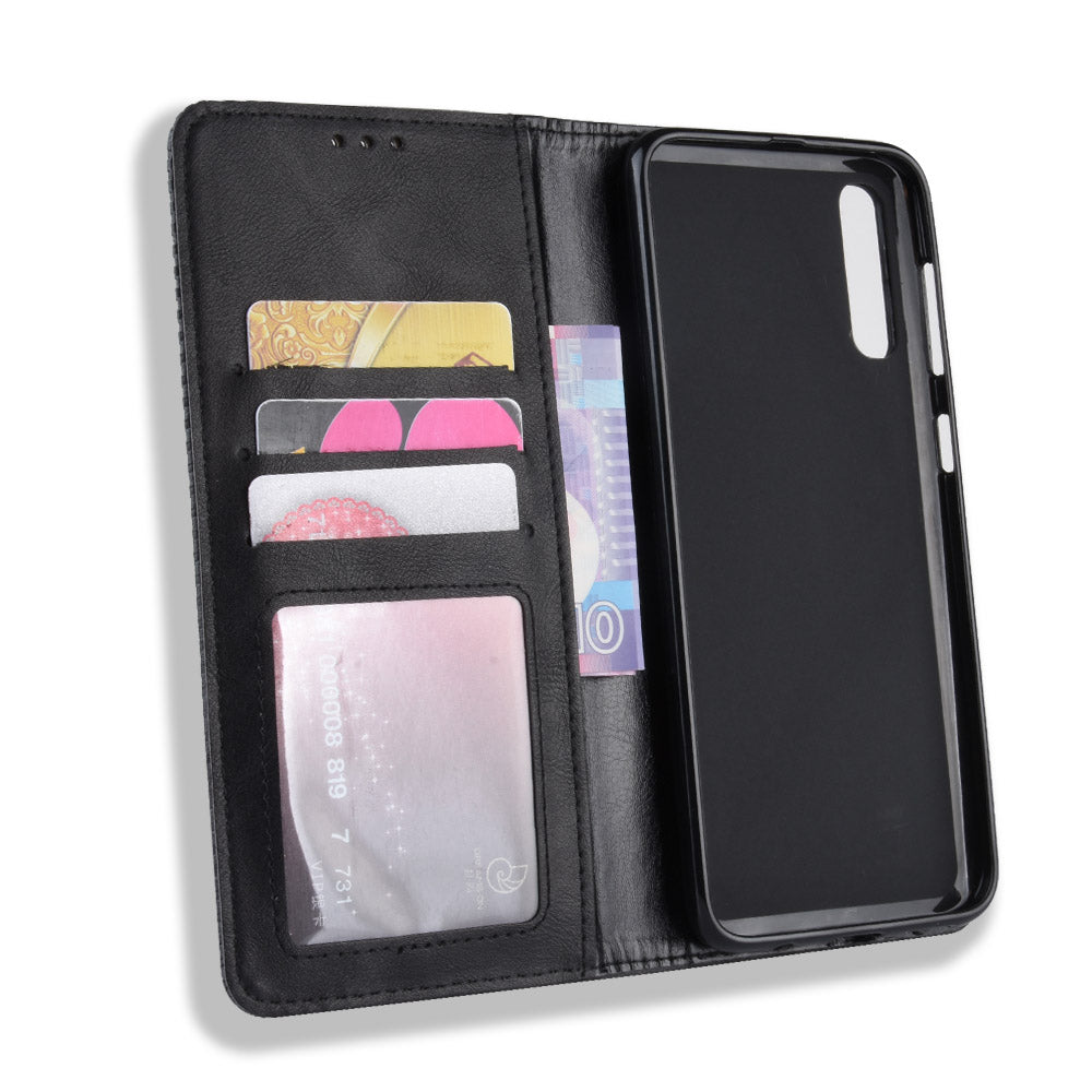 Vintage Style PU Leather Wallet Mobile Phone Shell for Samsung Galaxy A50 / A50s / A30s
