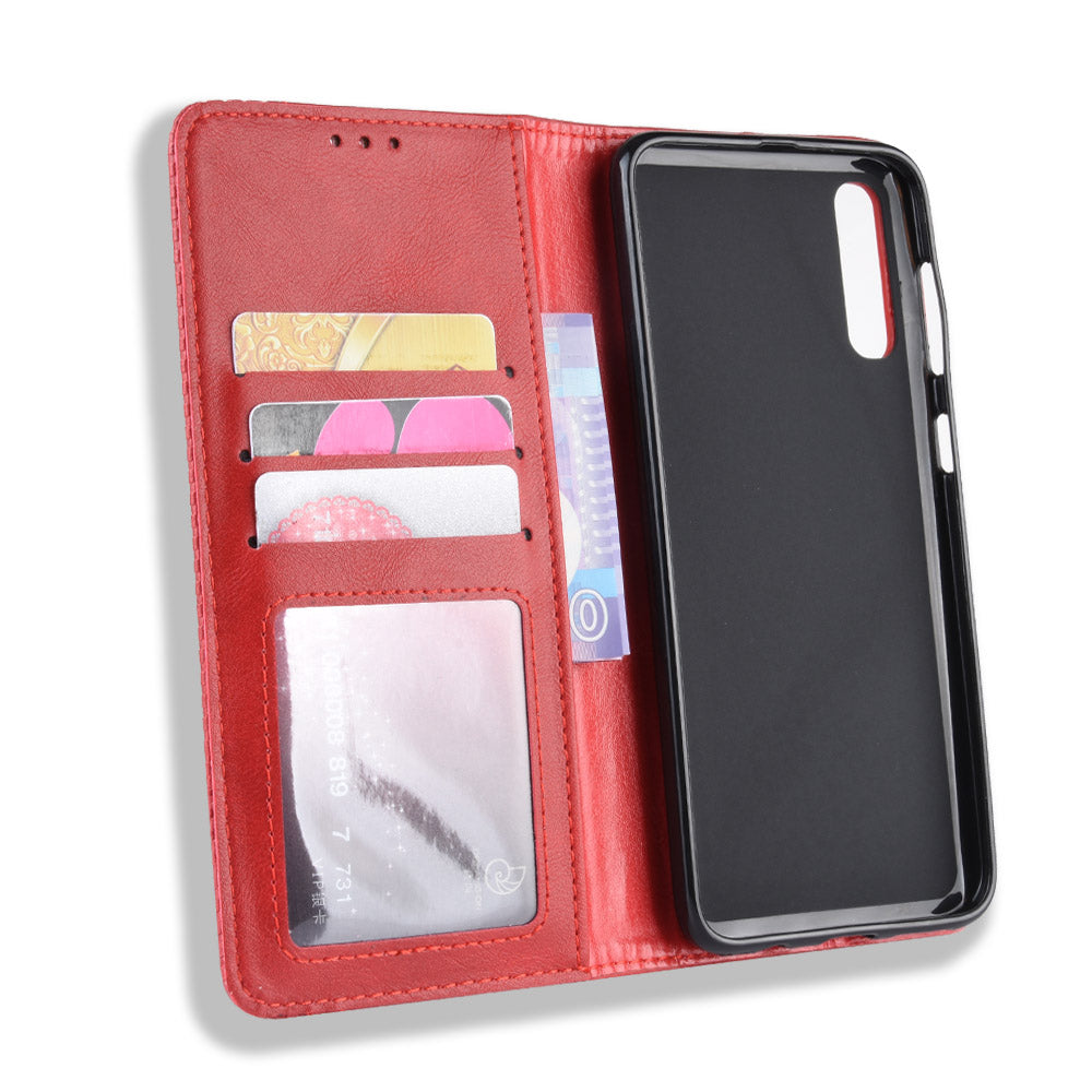 Vintage Style PU Leather Wallet Mobile Phone Shell for Samsung Galaxy A50 / A50s / A30s