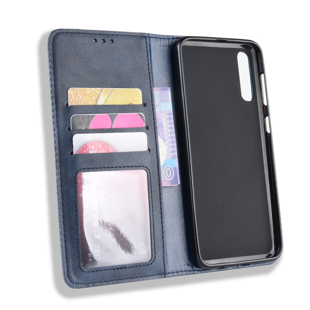 Vintage Style PU Leather Wallet Mobile Phone Shell for Samsung Galaxy A50 / A50s / A30s